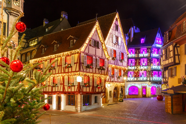 Traditional,Alsatian,Half-timbered,Houses,In,Old,Town,Of,Colmar,,Decorated